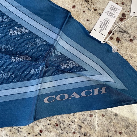 Horse And Carriage Print Silk Diamond Scarf from Coach - Picture 2 of 5